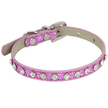 Load image into Gallery viewer, SUPREPET Shining Diamond Rhinestone Cat Collar Puppy Baby Dog Cat Collar Leather Strap for Kitten Accessories
