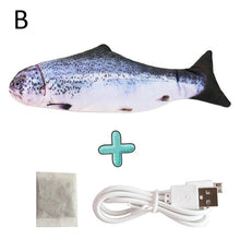 Load image into Gallery viewer, Novo 30 cm eletrônico brinquedo do gato do animal de estimação elétrica simulação de carregamento usb saltando brinquedos de peixes para o gato do cão mastigando jogando morder suprimentos