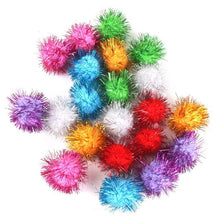 Load image into Gallery viewer, 21 Piece 3.5cm Glittering Tinsel Springs Pompons Balls Cat Toy

