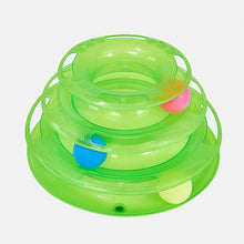 Load image into Gallery viewer, Three Levels pet cat toy Tower Tracks Disc cat Intelligence Amusement triple disc cat toys ball Training Amusement plate Kitten
