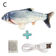 Load image into Gallery viewer, Novo 30 cm eletrônico brinquedo do gato do animal de estimação elétrica simulação de carregamento usb saltando brinquedos de peixes para o gato do cão mastigando jogando morder suprimentos

