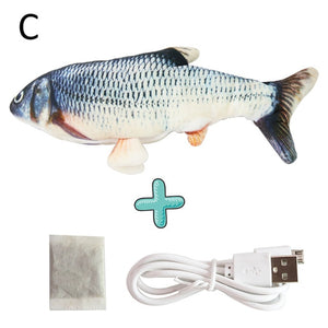 Novo 30 cm eletrônico brinquedo do gato do animal de estimação elétrica simulação de carregamento usb saltando brinquedos de peixes para o gato do cão mastigando jogando morder suprimentos