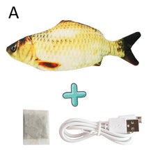 Load image into Gallery viewer, Novo 30 cm eletrônico brinquedo do gato do animal de estimação elétrica simulação de carregamento usb saltando brinquedos de peixes para o gato do cão mastigando jogando morder suprimentos
